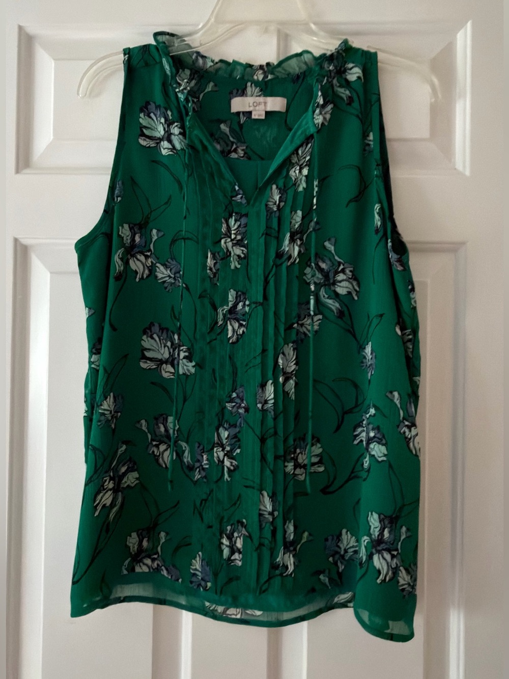 LOFT Emerald Green Floral Sleeveless Camisole